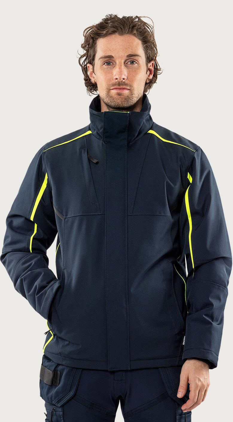 Softshell stretch talvitakki – 4931 GSW - Navysininen/Neonkeltainen