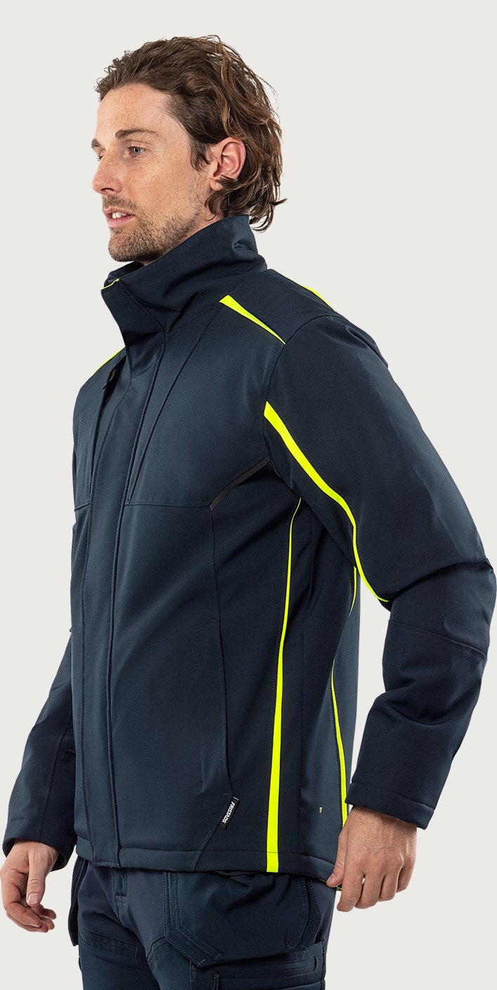 Softshell stretch talvitakki – 4931 GSW - Navysininen/Neonkeltainen