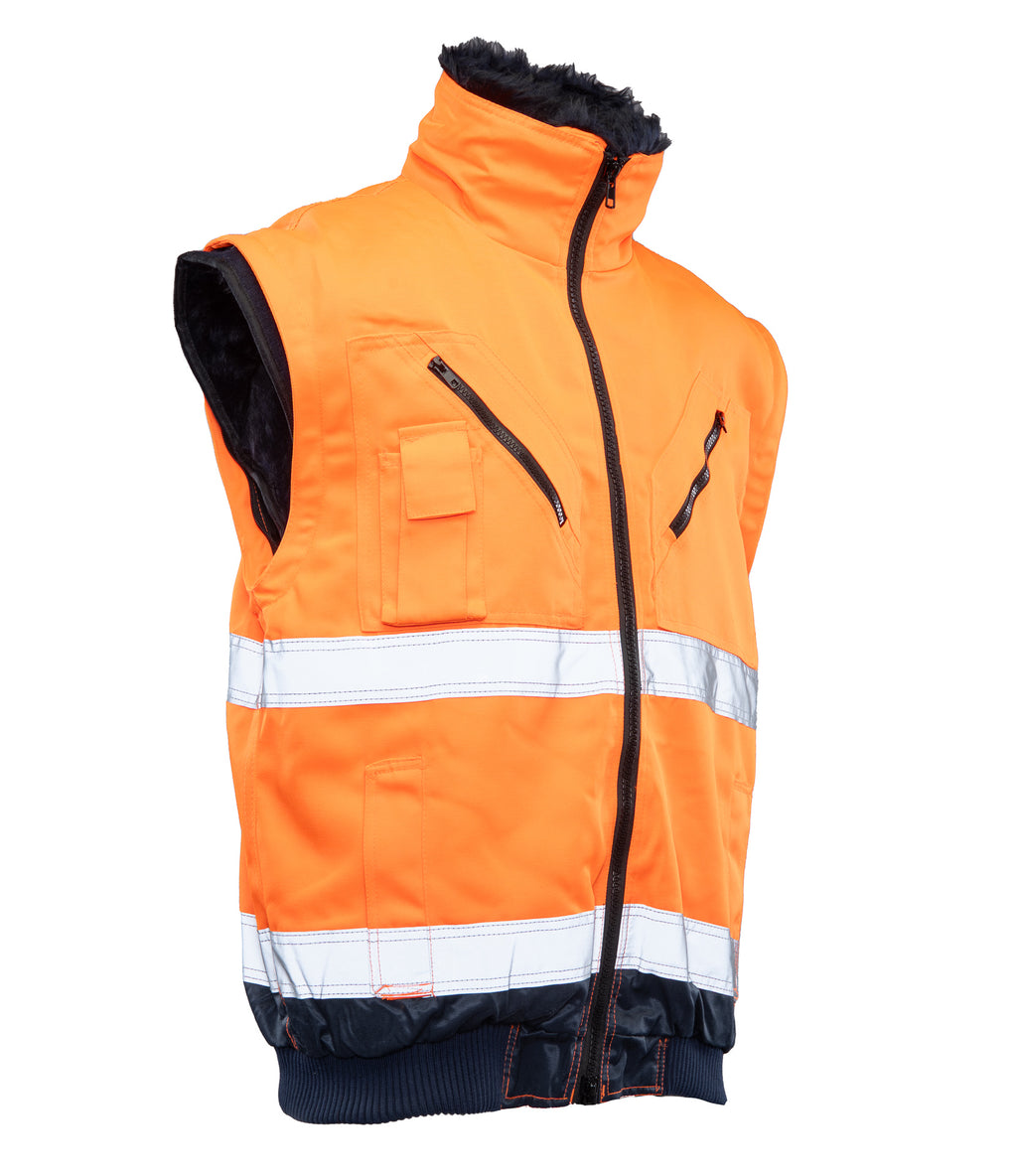 Hi Vis huomiotakki 3-in-1, heijastava, irrotettavat hihat