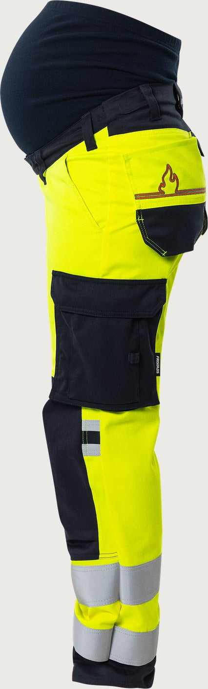 Palosuojatut stretch huomioäitiyshousut, luokka 2 – Flamestat 2507 ATHF - Neonkeltainen/Tummansininen