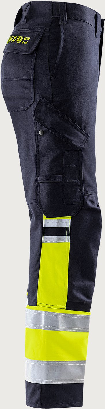 Naisten palosuojatut stretch huomiohousut, luokka 1 – Flamestat 2170 ATHF - Neonkeltainen/Tummansininen
