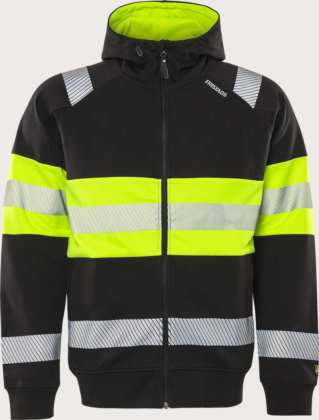 Hupullinen huomiocollegetakki, luokka 1 – 7532 GKC - Neonkeltainen/Musta
