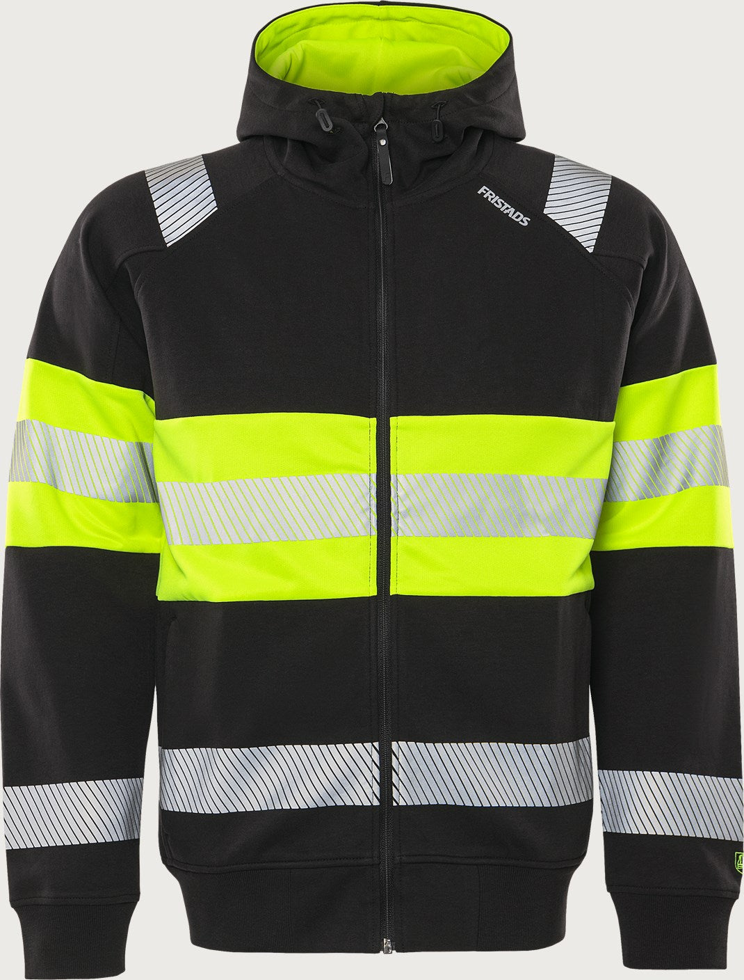 Hupullinen huomiocollegetakki, luokka 1 – 7532 GKC - Neonkeltainen/Musta