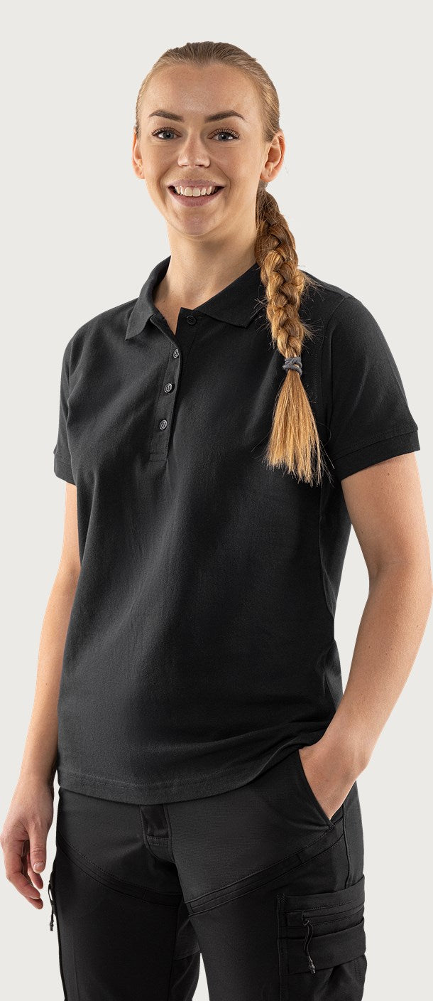 Naisten heavy pikeepaita – 1723 PIQ - Musta