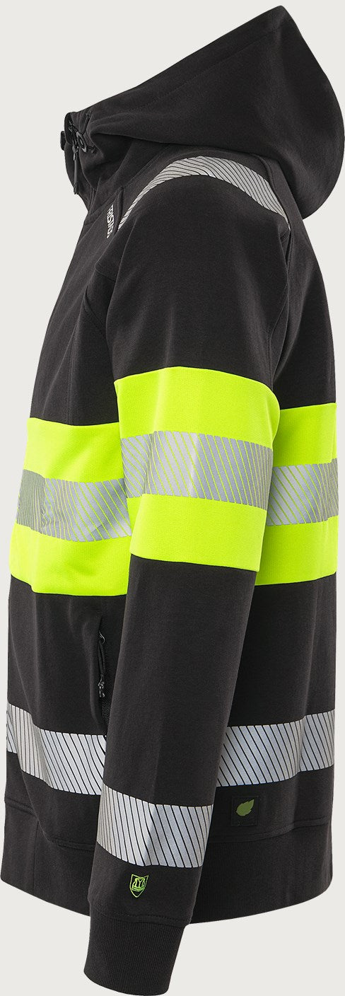 Hupullinen huomiocollegetakki, luokka 1 – 7532 GKC - Neonkeltainen/Musta