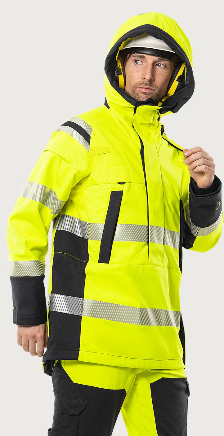 Palosuojattu huomioanorakki, luokka 3 – Flamestat 4019 FSS - Neonkeltainen/Tummansininen