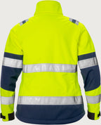 Naisten softshell huomiotakki, luokka 2 – 4183 WYH - Neonkeltainen/Tummansininen