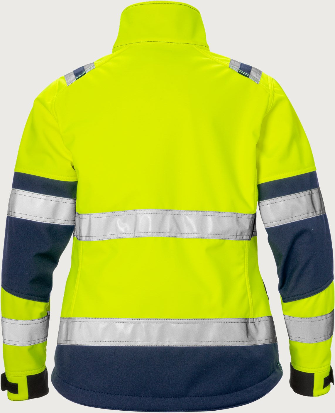 Naisten softshell huomiotakki, luokka 2 – 4183 WYH - Neonkeltainen/Tummansininen