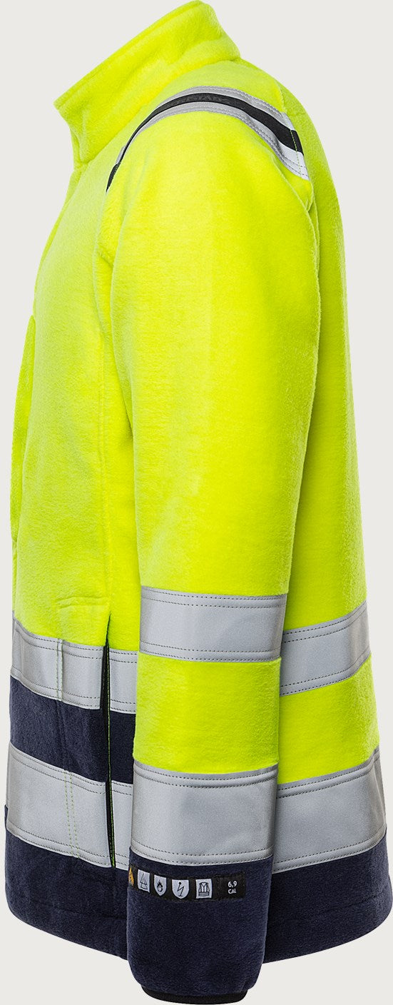 Palosuojattu huomiofleecetakki, luokka 3 – Flamestat 4063 ATF - Neonkeltainen/Tummansininen