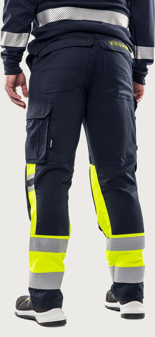 Palosuojatut stretch huomiohousut, luokka 1 – Flamestat 2162 ATHF - Neonkeltainen/Tummansininen
