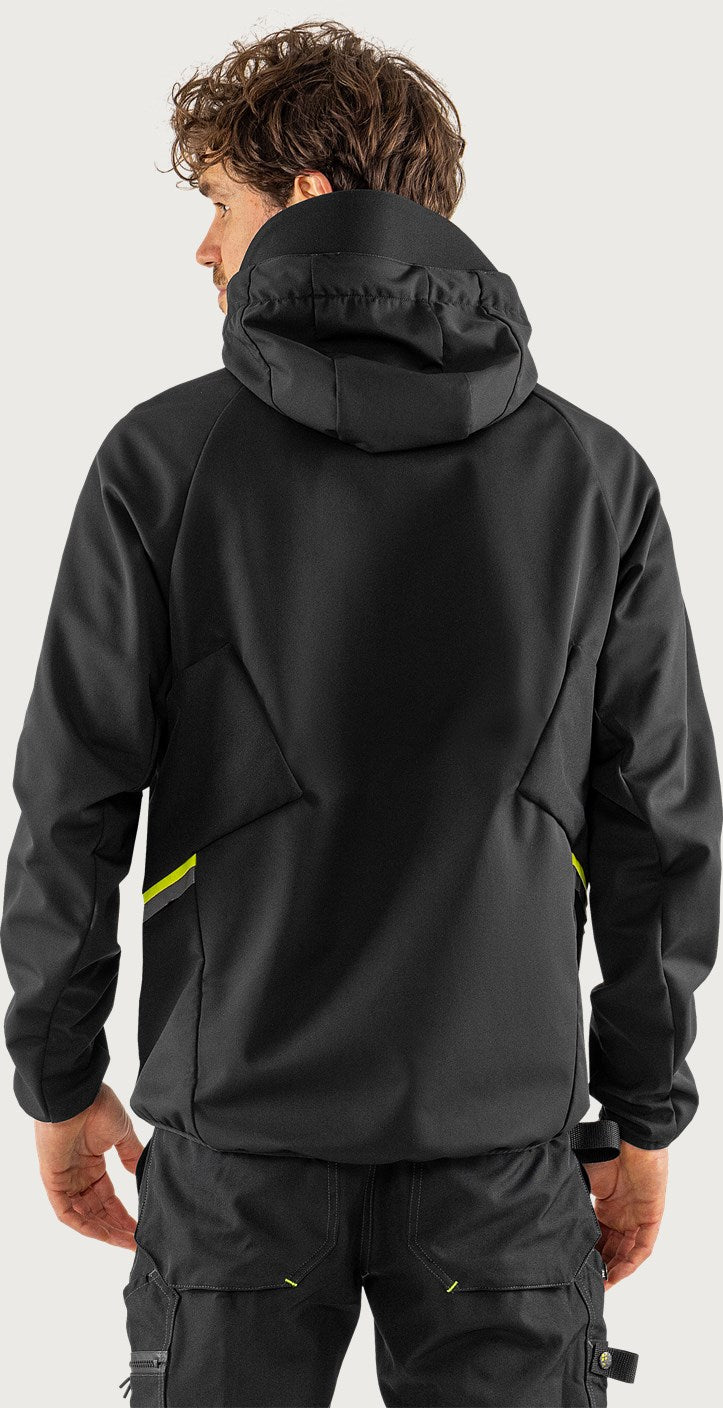 Tekninen hupullinen softshell takki – 4871 GBF - Musta