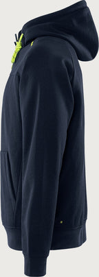 Hupullinen collegepaita – 7551 GSM - Navysininen/Neonkeltainen