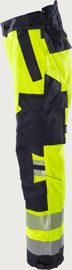 Palosuojatut huomiokuorihousut, luokka 2 – Airtech® 2525 ATHR - Neonkeltainen/Tummansininen