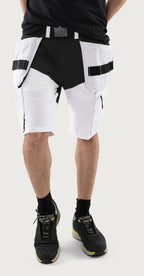 Rakentajan stretch shortsit – 2762 LWS - Valkoinen/Musta