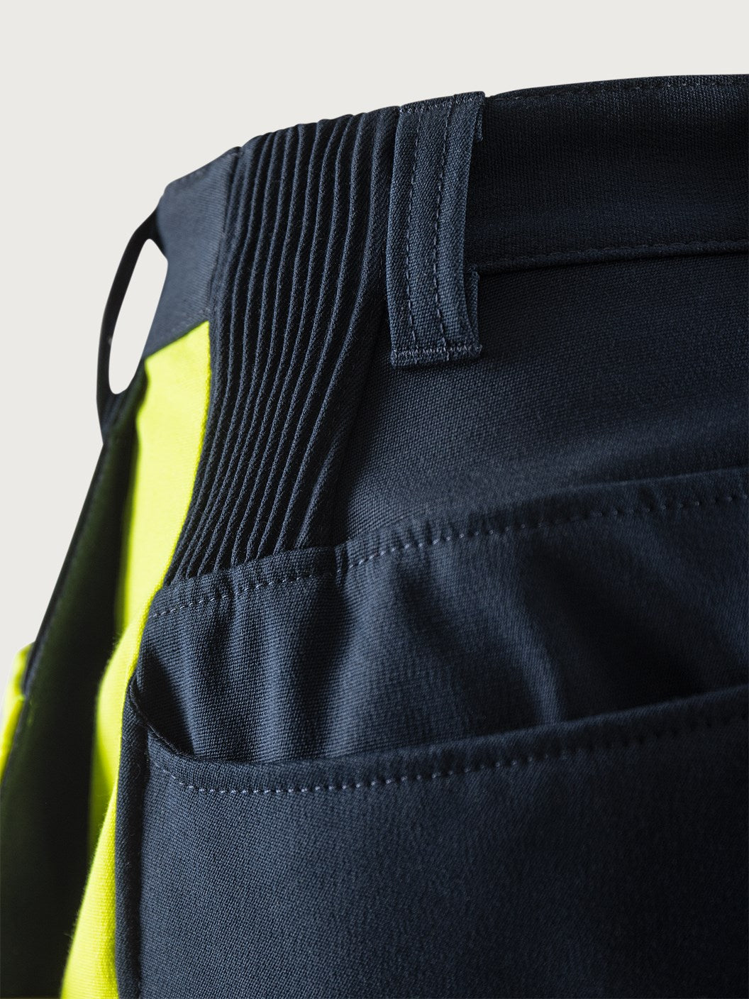 Palosuojatut rakentajan stretch huomiohousut, luokka 2 – Flamestat 2282 FSS - Neonkeltainen/Tummansininen