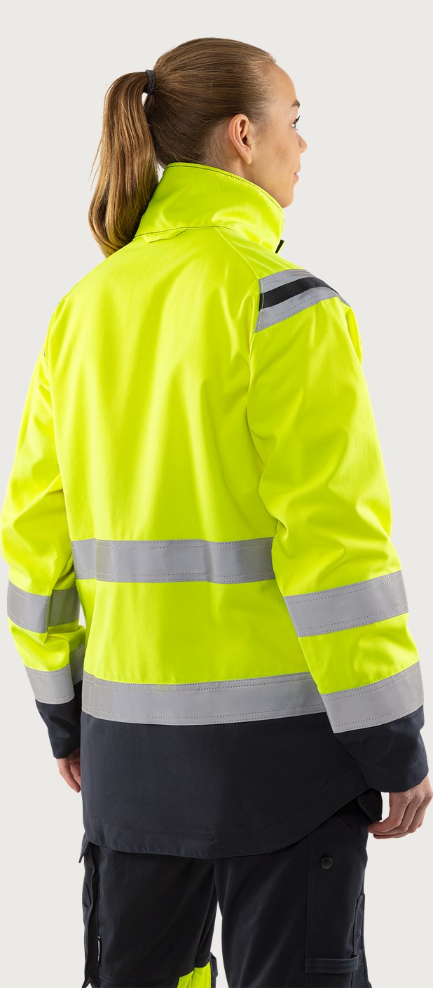 Naisten palosuojattu huomiotakki, luokka 3 – Flamestat 4275 ATHS - Neonkeltainen/Tummansininen