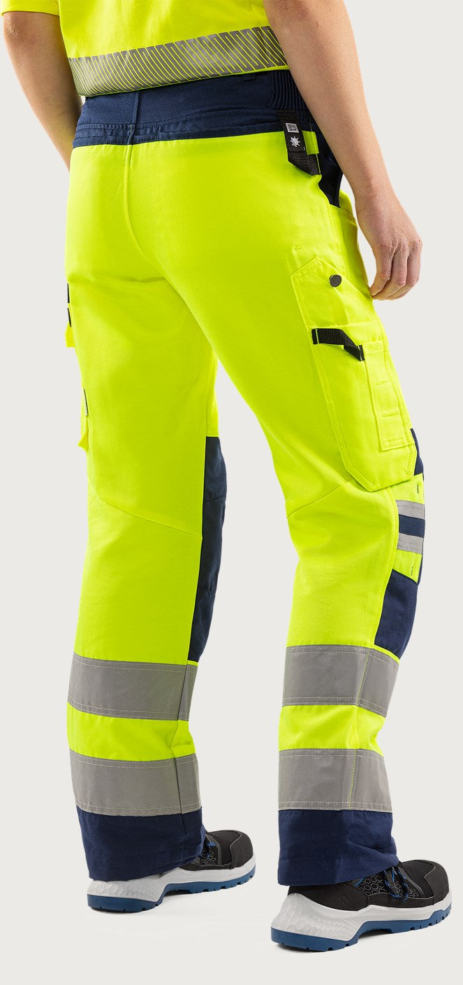 Naisten huomiohousut, luokka 2 – Green 2642 GPLU - Neonkeltainen/Tummansininen