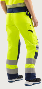 Naisten huomiohousut, luokka 2 – Green 2642 GPLU - Neonkeltainen/Tummansininen