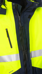 3-in-1 huomiotalviparka, luokka 3 – GORE-TEX 4989 GXB - Neonkeltainen/Tummansininen