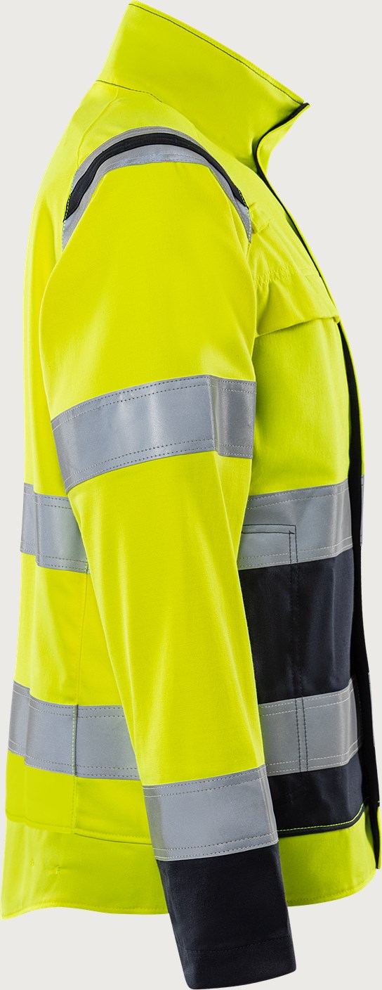 Naisten palosuojattu stretch huomiotakki, luokka 3 – Flamestat 4161 ATHF - Neonkeltainen/Tummansininen