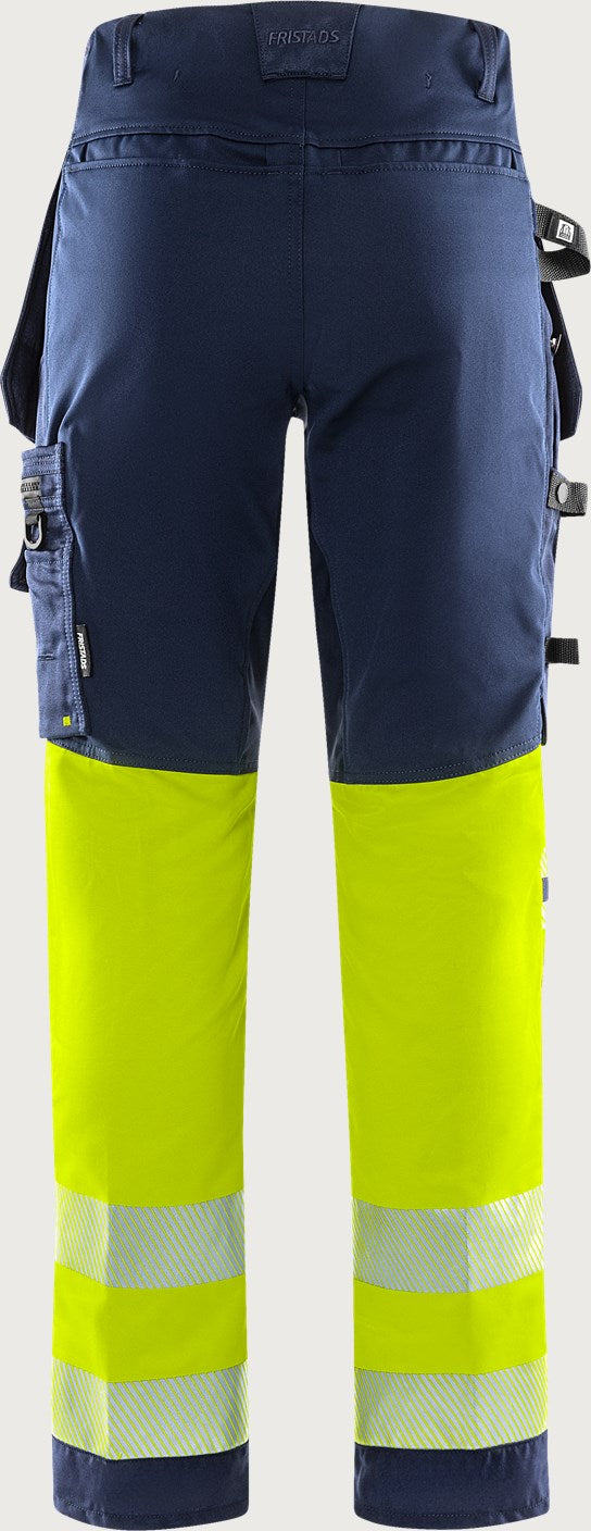 Rakentajan stretch huomiohousut, luokka 1 – 2706 PLU - Neonkeltainen/Tummansininen