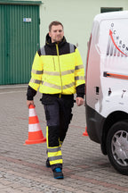 Hi Vis huomiotalvitakki, vuorattu, heijastava, keltainen