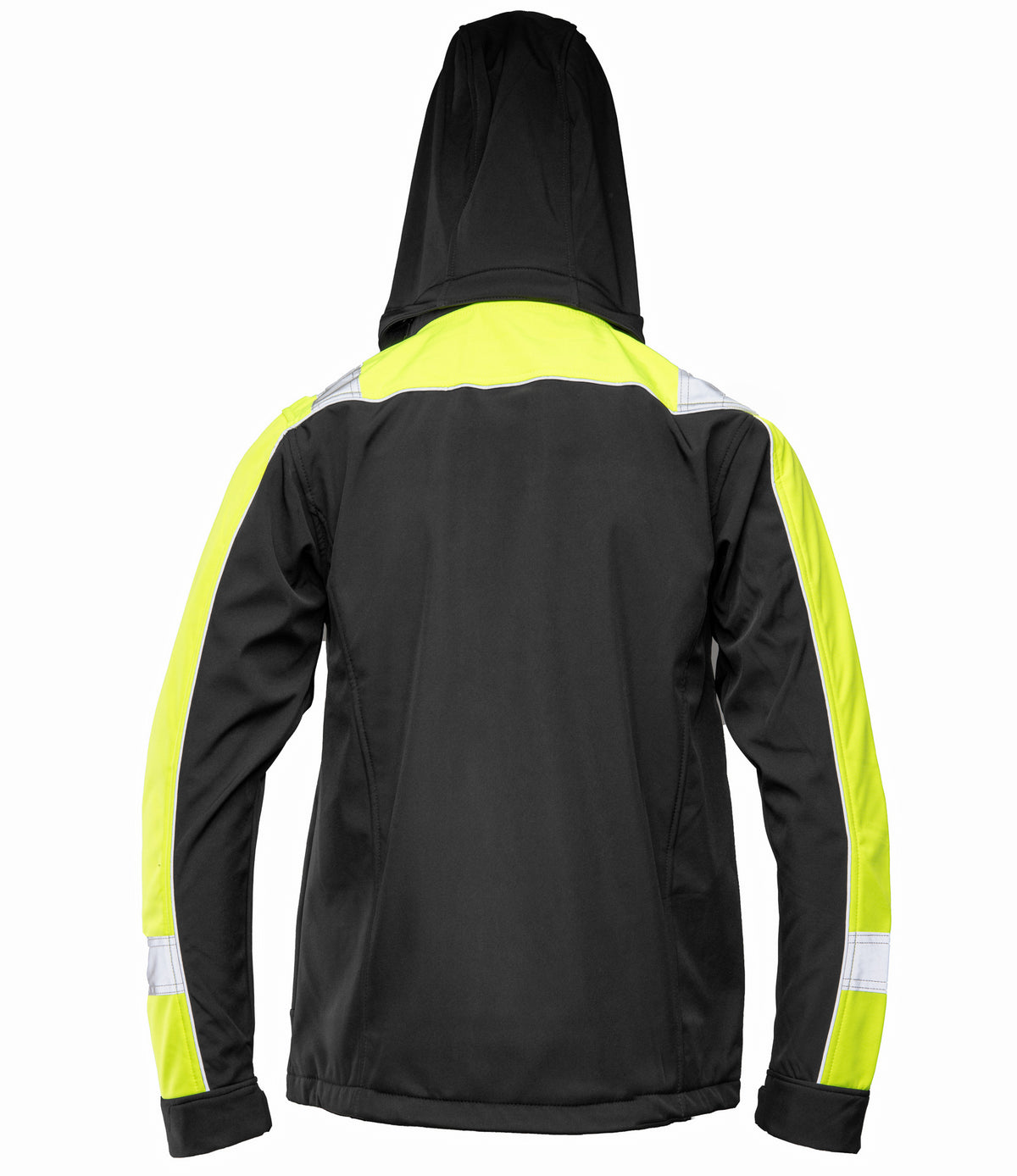 Heijastava softshell-takki, vedenpitävä, musta/keltainen