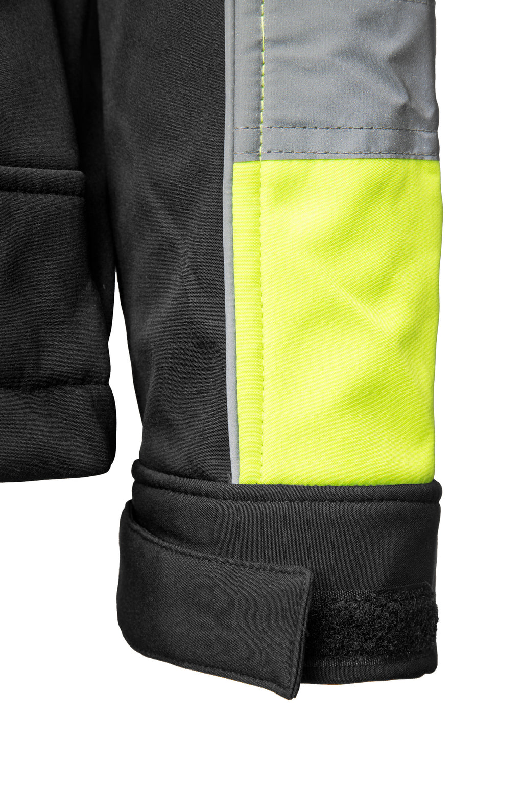 Heijastava softshell-takki, vedenpitävä, musta/keltainen