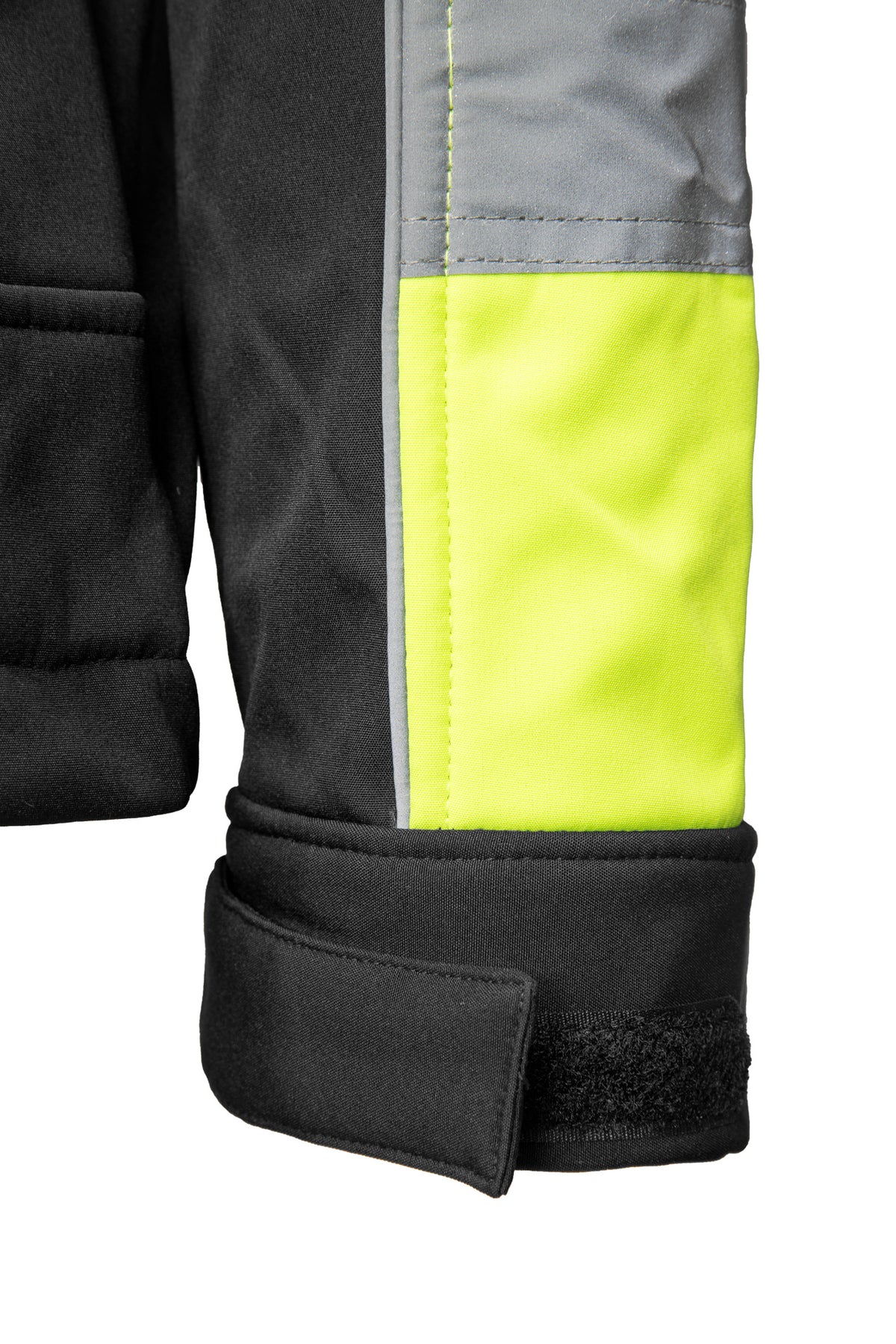 Heijastava softshell-takki, vedenpitävä, musta/keltainen