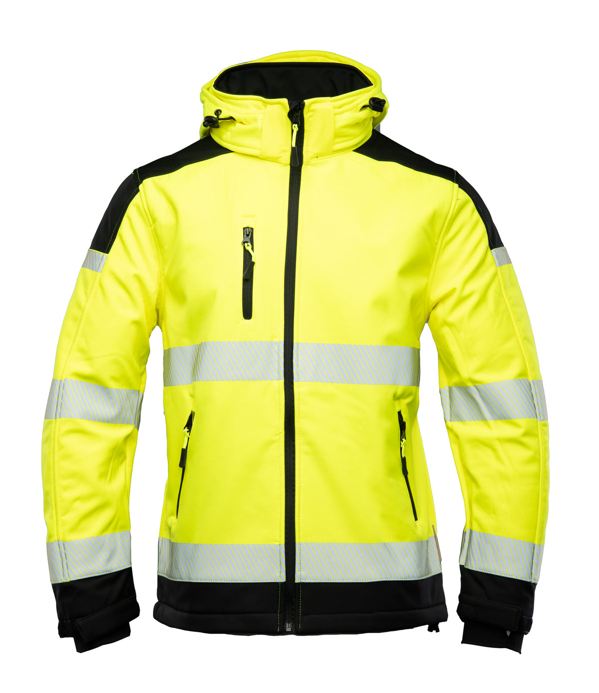 Hi Vis huomiotakki, softshell, heijastava, keltainen