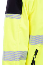 Hi Vis huomiotakki, softshell, heijastava, keltainen