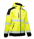 Hi Vis huomiotakki, softshell, heijastava, keltainen