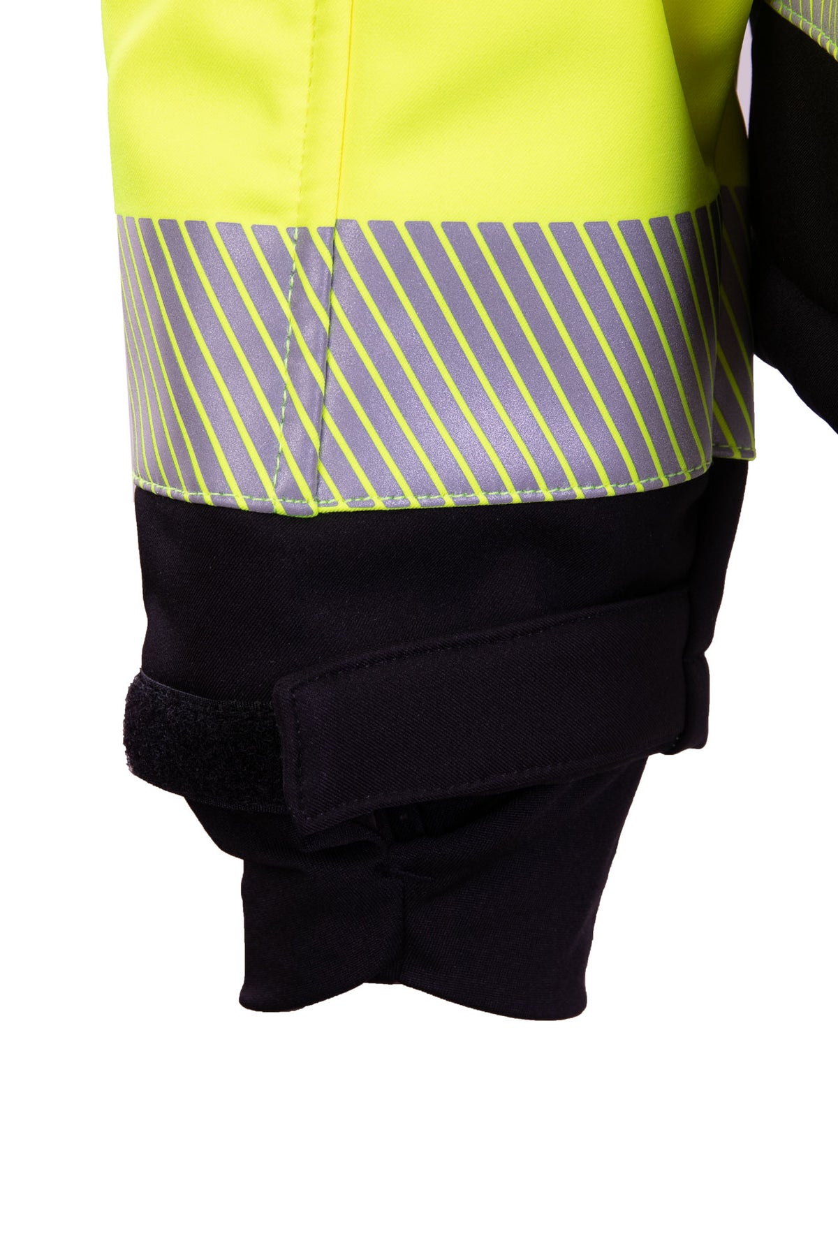 Hi Vis huomiotakki, softshell, heijastava, keltainen