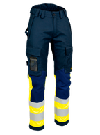 MultiStretch Inherent housut – 6453 - Tummansininen/HV-keltainen