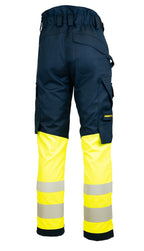 MultiStretch Inherent housut – 6453 - Tummansininen/HV-keltainen
