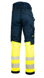 MultiStretch Inherent housut – 6453 - Tummansininen/HV-keltainen